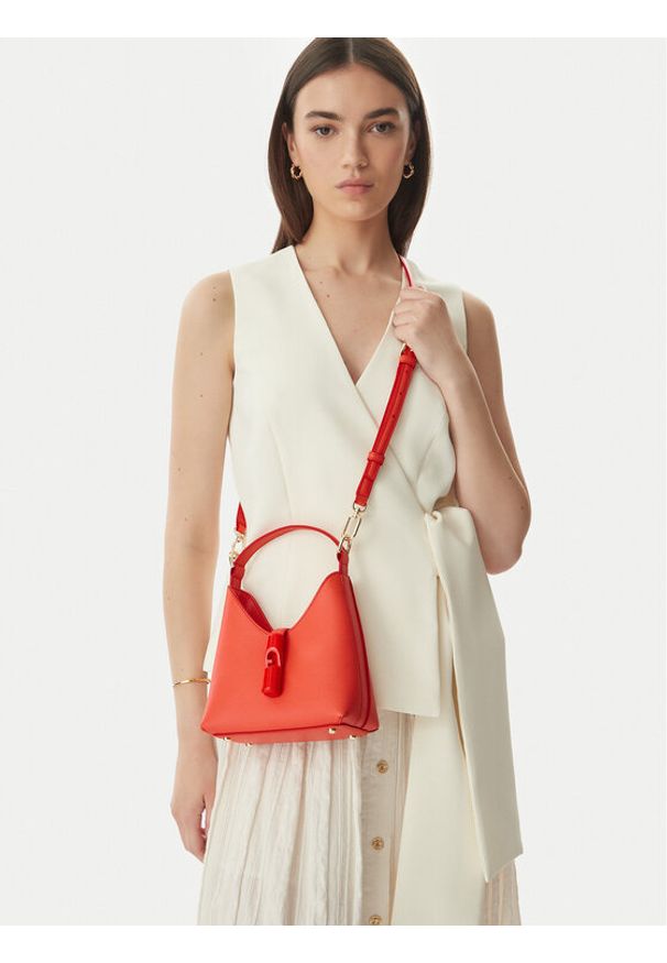 Furla Torebka Iride Mini WE00876 ARE000 KH 4477S Pomarańczowy. Kolor: pomarańczowy. Materiał: skórzane