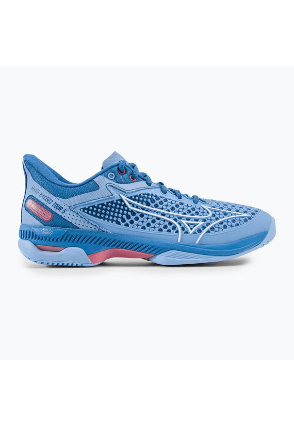 Buty do tenisa damskie Mizuno Wave Exceed Tour 5 AC. Kolor: biały, wielokolorowy, niebieski. Model: Mizuno Wave. Sport: tenis