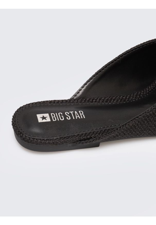 Big-Star - Klapki damskie eleganckie czarne RR274210 906. Okazja: na co dzień, do pracy. Kolor: czarny. Materiał: materiał. Styl: elegancki
