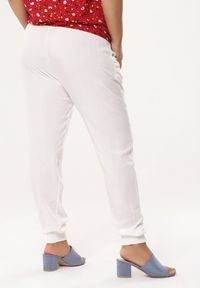 Born2be - Białe Spodnie Lid. Kolor: biały. Materiał: tkanina. Wzór: jednolity, gładki. Styl: elegancki, sportowy #6