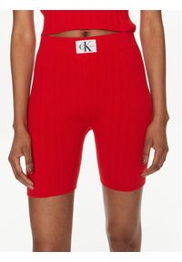 Calvin Klein Jeans Szorty materiałowe Label J20J223138 Czerwony Slim Fit. Kolor: czerwony. Materiał: lyocell