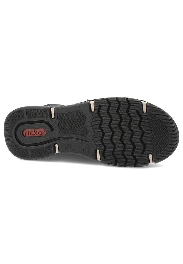 Półbuty damskie Rieker, antistress na platformie z okrągłym noskiem wygodne i wsuwane, niebieskie, 45963-14. Okazja: na co dzień. Nosek buta: okrągły. Zapięcie: bez zapięcia. Kolor: niebieski. Materiał: skóra, materiał. Szerokość cholewki: normalna. Obcas: na platformie