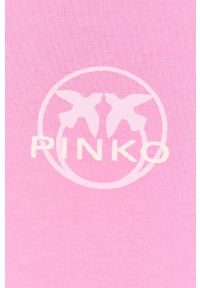 Pinko t-shirt bawełniany kolor różowy. Kolor: różowy. Materiał: bawełna. Wzór: nadruk #2