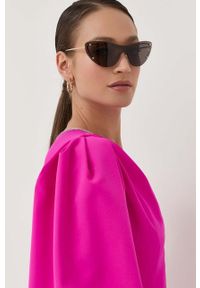 Alexander McQueen okulary przeciwsłoneczne AM0413S damskie kolor złoty. Kolor: złoty #4