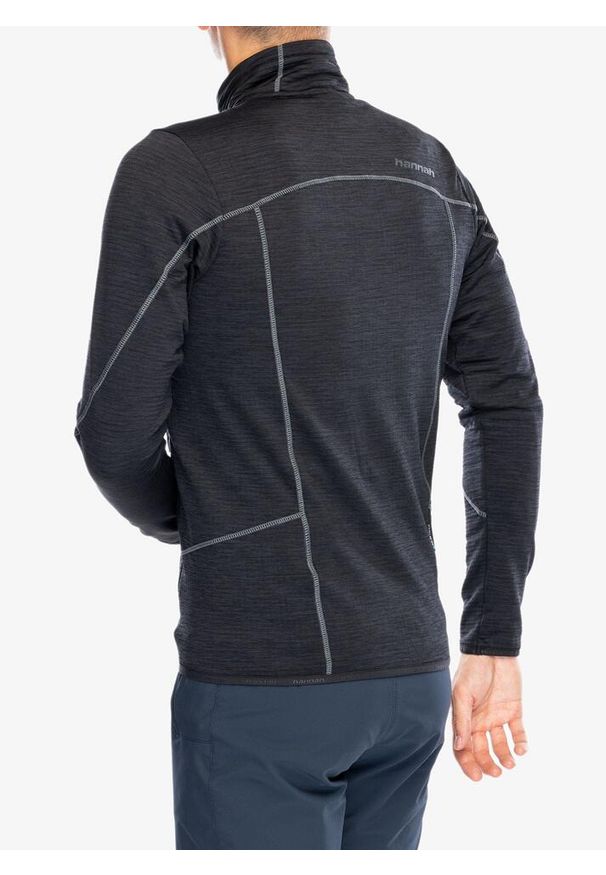 Bluza bez kaptura męska Hannah Damar. Typ kołnierza: bez kaptura. Kolor: czarny. Styl: sportowy. Sport: turystyka piesza