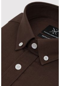 Pako Lorente - PAKO LORENTE – Brązowa bawełniana koszula męska. Kolor: czarny, brązowy, zielony. Materiał: bawełna. Długość rękawa: długi rękaw. Długość: długie. Wzór: gładki #2