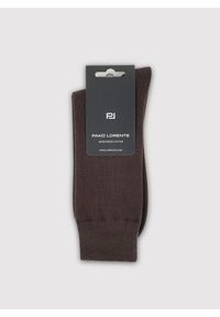 Pako Lorente - PAKO LORENTE - Gładkie brązowe skarpety męskie. Kolor: niebieski, brązowy. Materiał: bawełna. Wzór: gładki #3