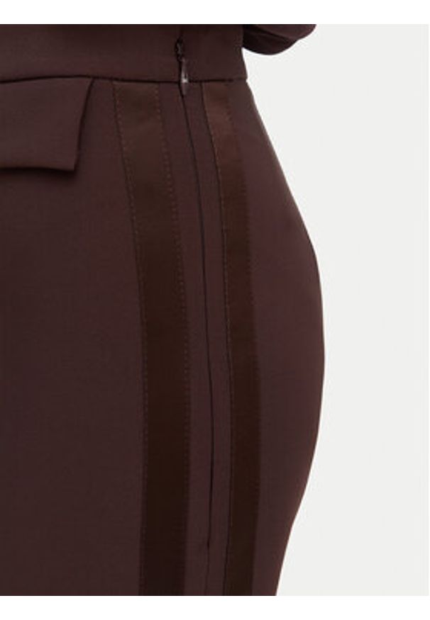 Elisabetta Franchi Spodnie materiałowe PA-185-62E2-V270 Brązowy ciemny Slim Fit. Kolor: brązowy. Materiał: syntetyk