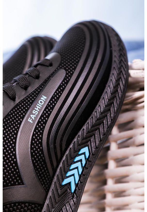 Casu - Czarne buty sportowe sznurowane casu 20y03/b. Kolor: czarny, wielokolorowy, niebieski