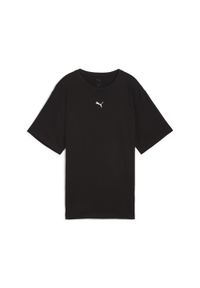 Puma - Damska koszulka o luźnym kroju ESS PUMA Black. Kolor: czarny. Wzór: haft. Sport: fitness