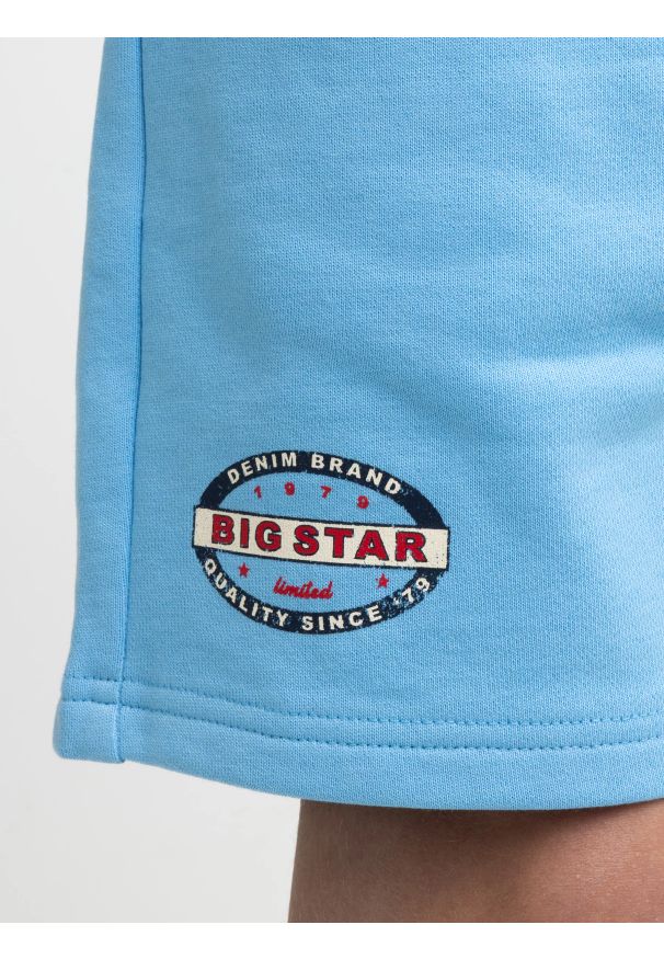 Big-Star - Szorty chłopięce dresowe niebieskie Lianer 401. Kolor: niebieski. Materiał: dresówka. Wzór: nadruk. Sezon: lato. Styl: wakacyjny, sportowy
