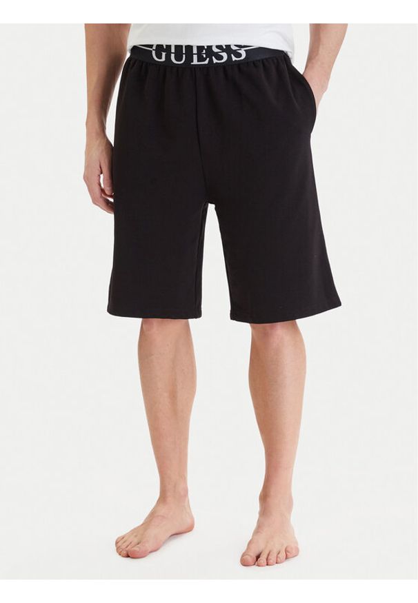 Guess Szorty sportowe U6GD00 KC241 Czarny Regular Fit. Kolor: czarny. Materiał: bawełna. Styl: sportowy