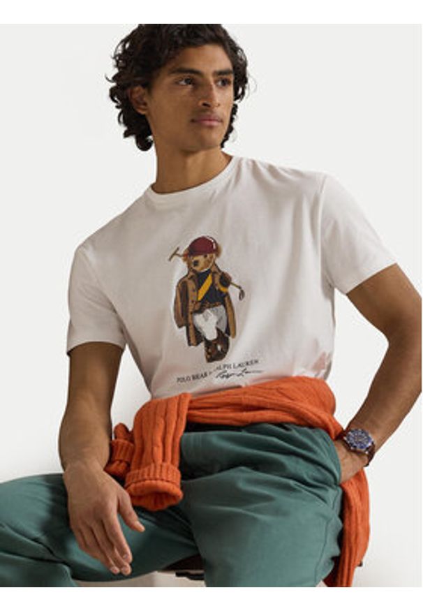 Polo Ralph Lauren T-Shirt 710B16611001 Biały Slim Fit. Typ kołnierza: polo. Kolor: biały. Materiał: bawełna