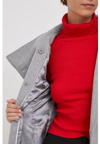 DKNY - Dkny płaszcz wełniany kolor szary przejściowy dwurzędowy. Okazja: na co dzień. Kolor: szary. Materiał: wełna. Styl: casual, klasyczny #2