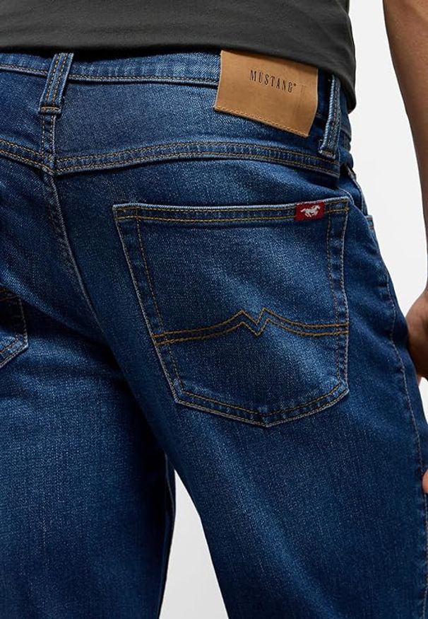 Męskie Spodnie Jeansowe Mustang Style Tramper Straight Denim Blue 1015877 5000 701