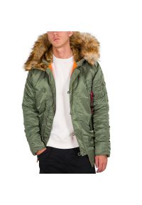 Kurtka Alpha Industries Parka N3B VF 59 10314101 - zielona. Kolor: zielony. Materiał: nylon, tkanina, syntetyk, poliester. Długość: długie. Sezon: zima