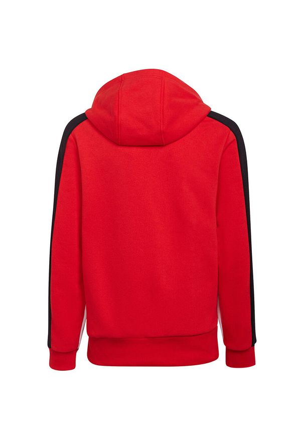 Adidas - Bluza dla dzieci adidas Colorblock Fleece Hoodie. Kolor: czerwony. Sport: turystyka piesza