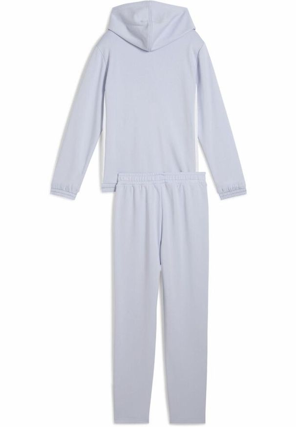 Puma - Młodzieżowy dres z kapturem i metalicznym wykończeniem PUMA Cool Weather Blue. Kolor: niebieski. Materiał: dresówka. Styl: młodzieżowy