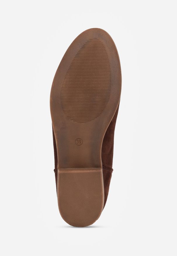 Born2be - Brązowe Płaskie Botki VICES z Ozdobnymi Wycięciami po Bokach i Suwakiem z Tyłu Isirelin. Okazja: do pracy, na co dzień. Kolor: brązowy. Materiał: jeans. Styl: elegancki, casual