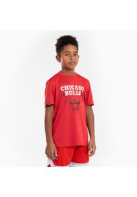 TARMAK - Koszulka do gry w koszykówkę dla dzieci Tarmak NBA Chicago Bulls TS 900. Kolor: czerwony, wielokolorowy. Materiał: materiał, poliester. Sport: koszykówka