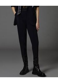 Ermanno Firenze - ERMANNO FIRENZE - Czarne spodnie z zakładkami. Kolekcja: dla wysokich. Kolor: czarny. Materiał: wiskoza, materiał. Wzór: gładki. Styl: klasyczny, elegancki #5