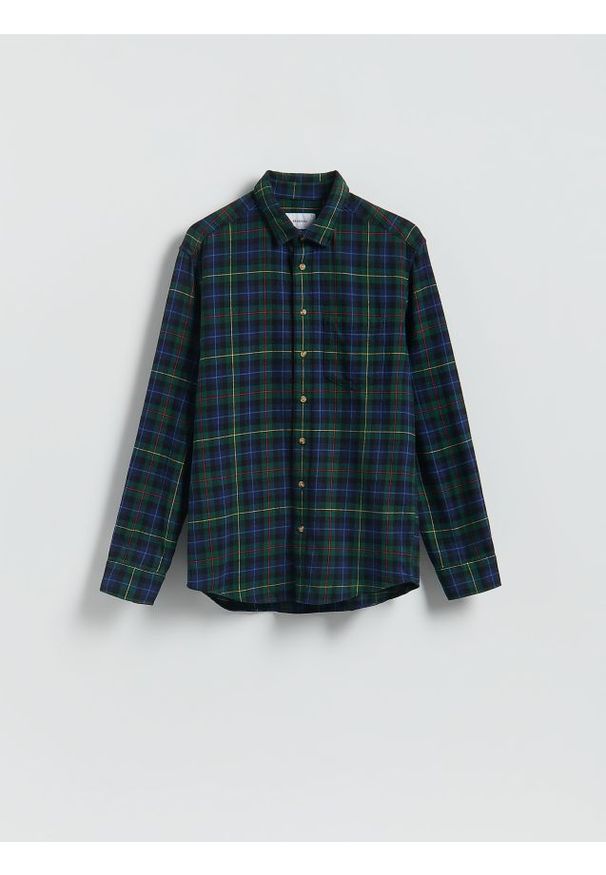 Reserved - Koszula regular fit w kratę - wielobarwny. Materiał: tkanina, bawełna