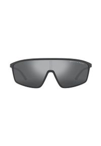 Armani Exchange okulary przeciwsłoneczne męskie kolor czarny. Kształt: prostokątne. Kolor: czarny