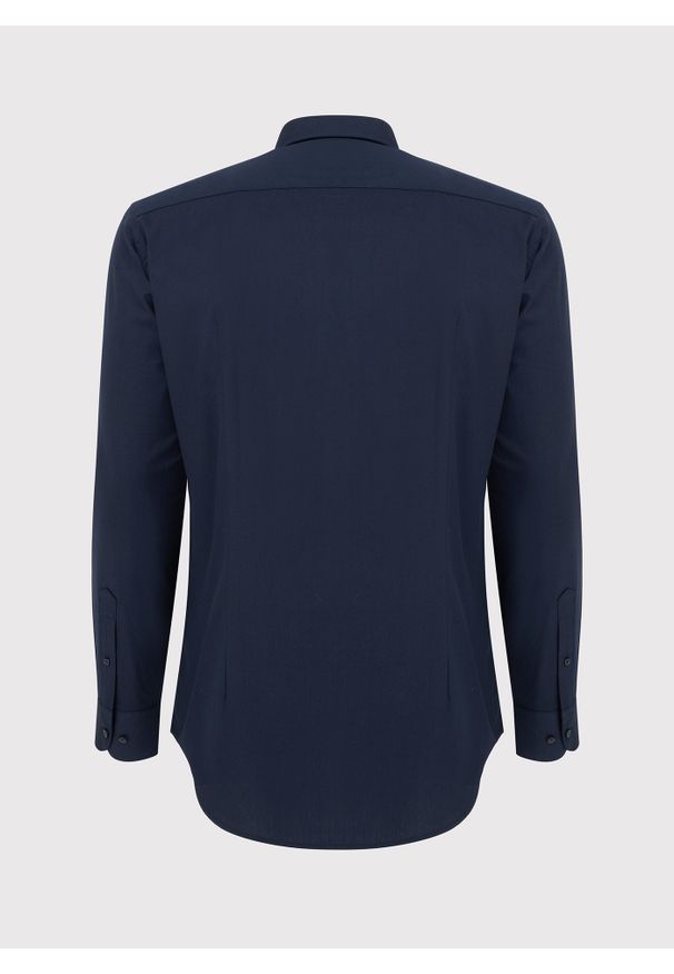 Pako Lorente - PAKO LORENTE – Granatowa koszula męska. Kolor: niebieski. Materiał: bawełna. Długość rękawa: długi rękaw. Długość: długie. Wzór: gładki
