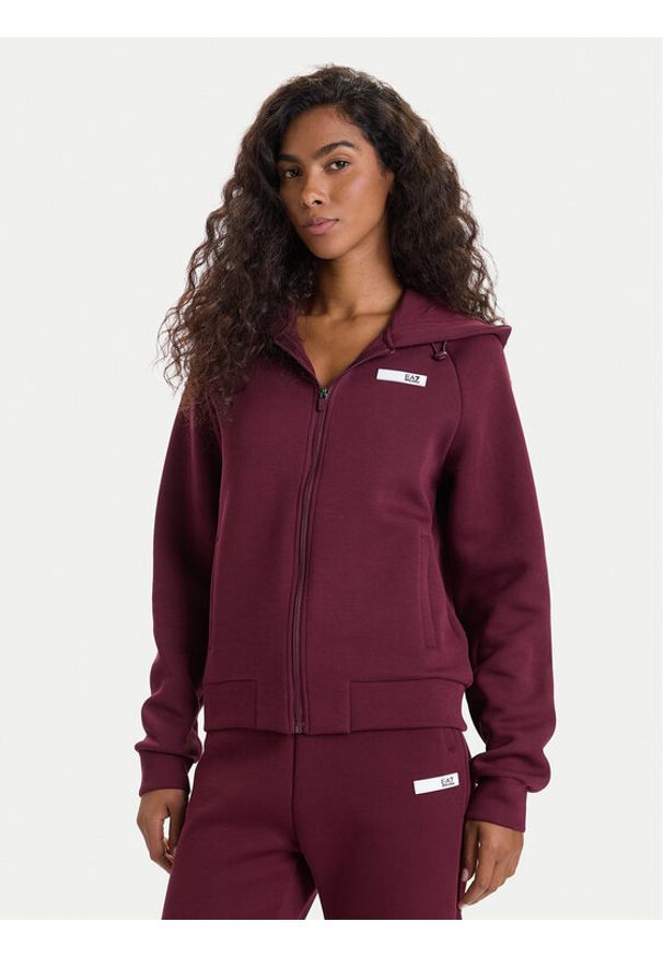 EA7 Emporio Armani Bluza 7W000675 AF13151 M5064 Bordowy Regular Fit. Kolor: czerwony. Materiał: bawełna, syntetyk