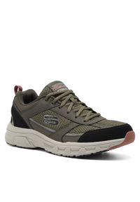 skechers - Skechers Sneakersy OAK CANYON VERKETTA 51898 OLBK Zielony. Kolor: zielony. Materiał: skóra
