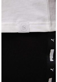 Puma t-shirt bawełniany kolor biały z nadrukiem. Kolor: biały. Materiał: bawełna. Wzór: nadruk