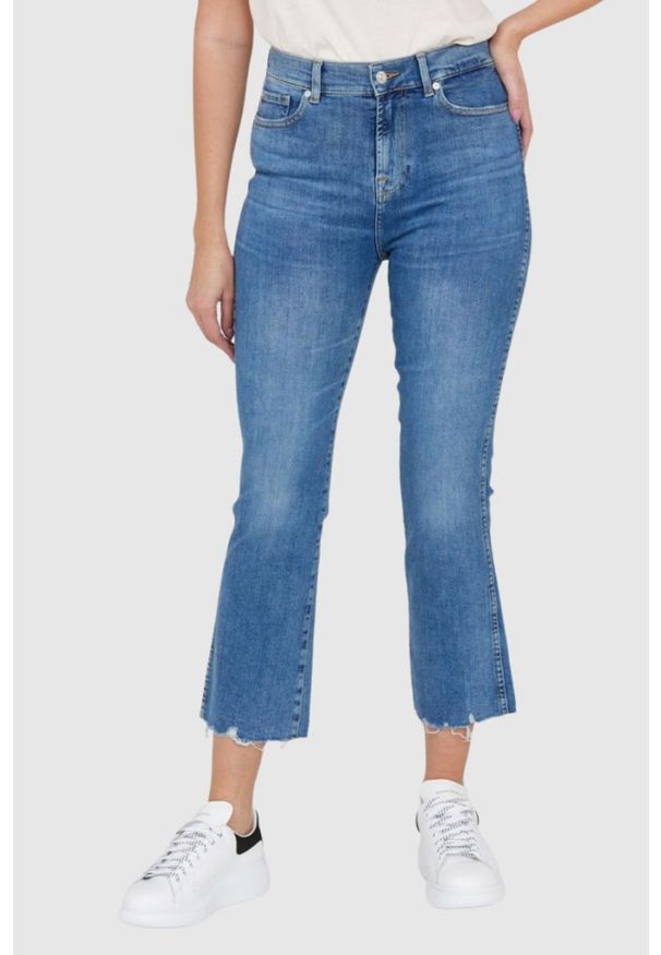7 FOR ALL MANKIND Jasnoniebieskie jeansy damskie HW Slim Kick, Rozmiar 27. Kolor: niebieski