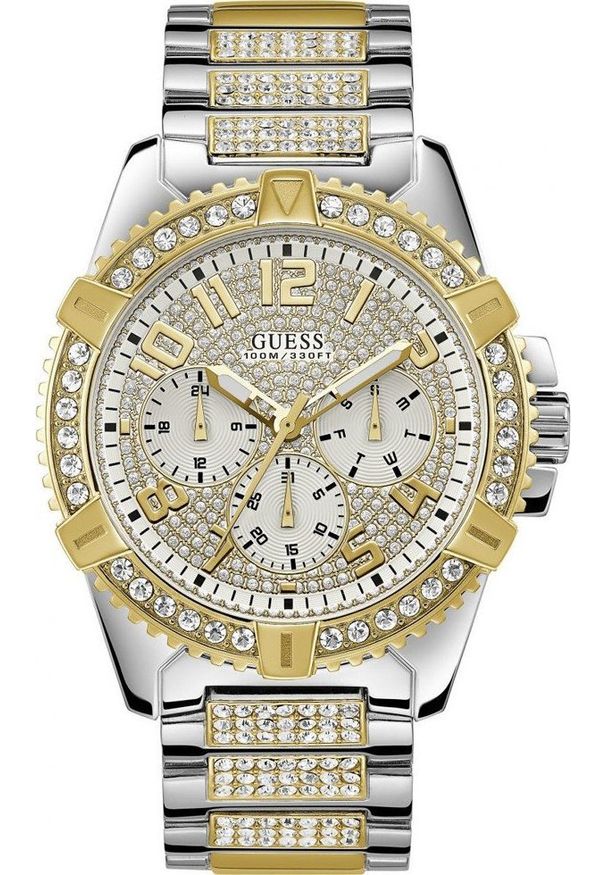 Zegarek Guess Zegarek męski Guess W0799G4 CYRKONIE srebrny. Kolor: srebrny
