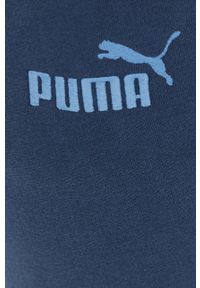 Puma spodnie dresowe kolor granatowy gładkie. Kolor: niebieski. Materiał: dresówka. Wzór: gładki #2