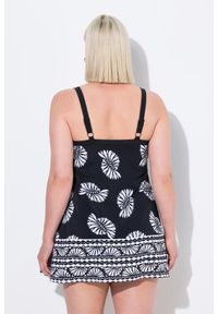 ULLA POPKEN - Damski Strój kąpielowy miękkie miseczki ramiączka z regulacją. Kolekcja: plus size. Kolor: czarny. Materiał: poliester, elastan, poliamid, materiał