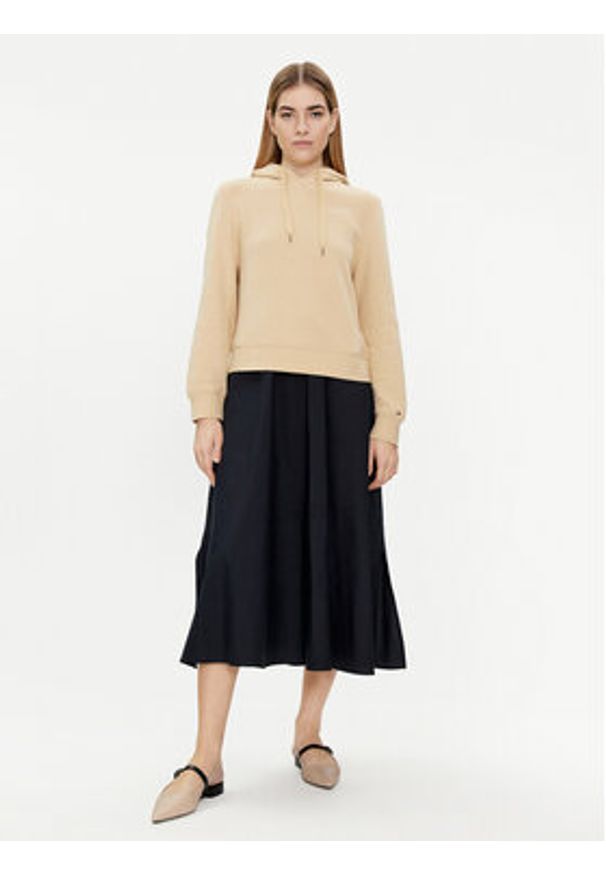 TOMMY HILFIGER - Tommy Hilfiger Bluza 1985 WW0WW40274 Beżowy Regular Fit. Kolor: beżowy. Materiał: syntetyk