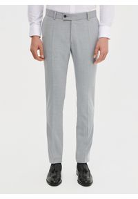 Pako Lorente - PAKO LORENTE – Szare spodnie ganiturowe. Kolor: szary. Materiał: poliester, elastan, wiskoza. Wzór: gładki. Styl: elegancki, młodzieżowy #7