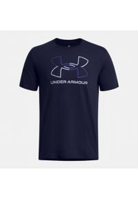 Under Armour - Koszulka fitness męska UNDER ARMOUR 1382915 z krótkim rękawem. Kolor: biały, wielokolorowy, niebieski. Długość rękawa: krótki rękaw. Długość: krótkie. Sport: fitness