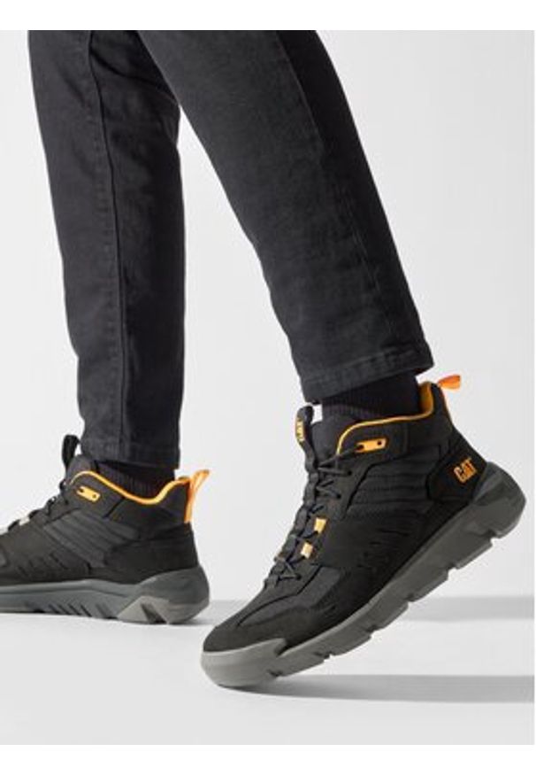 CATerpillar Sneakersy Crail Mid P725600 Czarny. Kolor: czarny. Materiał: skóra, nubuk