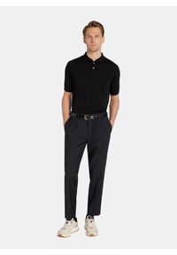 Pako Lorente - PAKO LORENTE - Czarne polo swetrowe w prążek. Okazja: na co dzień. Typ kołnierza: polo. Kolor: czarny, beżowy. Materiał: bawełna. Długość rękawa: krótki rękaw. Długość: krótkie. Wzór: prążki. Styl: casual #5