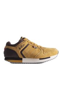 Lee Cooper Brązowe sneakersy LCJ-21-29-0643M. Okazja: na co dzień. Kolor: brązowy. Materiał: materiał, syntetyk. Szerokość cholewki: normalna #1