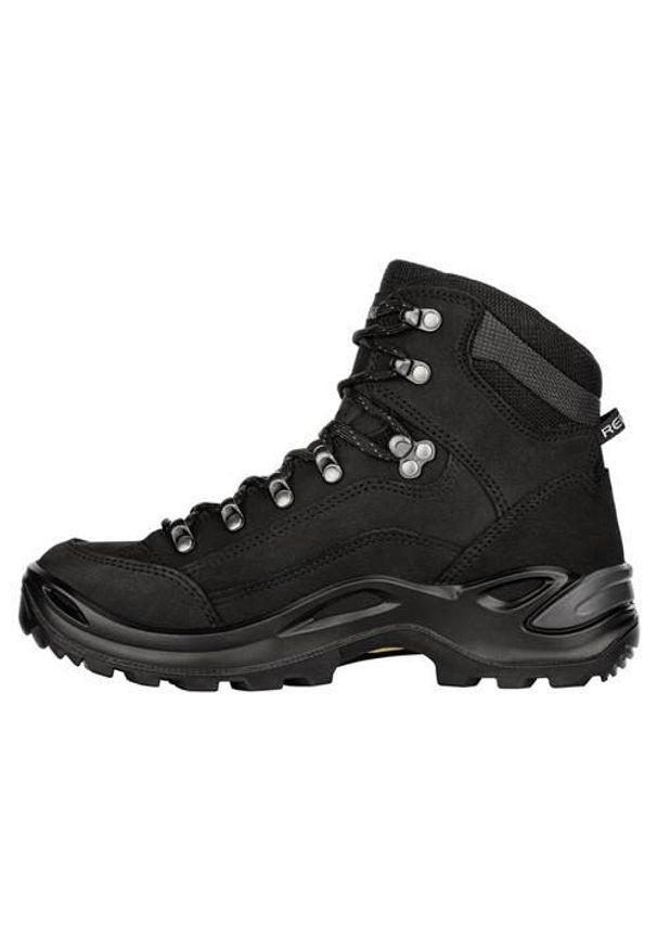 Buty trekkingowe damskie Lowa Renegade GTX Mid. Wysokość cholewki: za kostkę. Kolor: czarny. Materiał: materiał, skóra. Szerokość cholewki: normalna