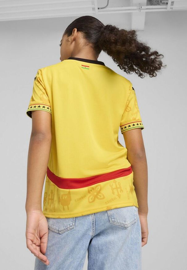 Puma - Młodzieżowa koszulka wyjazdowa Ghana 2025 PUMA Pelé Yellow Black. Kolor: żółty. Wzór: aplikacja