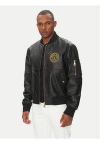 Versace Jeans Couture Kurtka skórzana 78GAVP06 Czarny Regular Fit. Kolor: czarny. Materiał: skóra