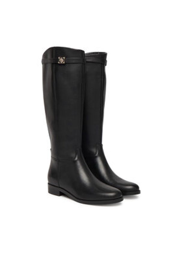 Guess Kozaki FLFZOR LEA11 Czarny. Kolor: czarny. Materiał: skóra