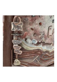 Brązowa Torebka Anekke Elegancka Damska Listonoszka Na Ramię. Kolor: brązowy. Wzór: aplikacja. Materiał: skórzane, zdobione. Styl: elegancki. Rodzaj torebki: na ramię #7