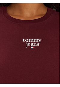 Tommy Jeans T-Shirt Tjw Slim Essential Logo DW0DW18800 Bordowy Slim Fit. Kolor: czerwony. Materiał: bawełna #4