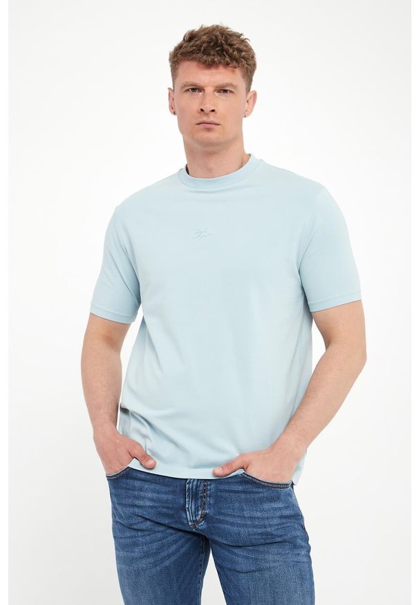 Karl Lagerfeld - T-shirt męski z tłoczonym logo KARL LAGERFELD