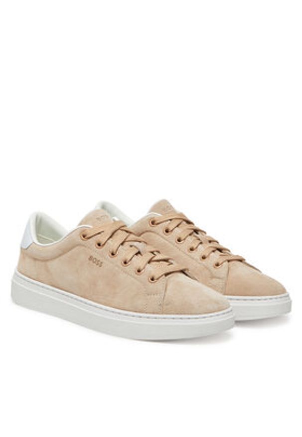 BOSS Sneakersy Kieran_Tenn_sdW 50541646 Beżowy. Kolor: beżowy. Materiał: zamsz, skóra