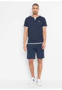 bonprix - Shirt 2 w 1, krótki rękaw (2 szt.). Kolor: niebieski. Długość rękawa: krótki rękaw. Długość: krótkie. Wzór: haft #3